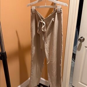 SHEIN Tan Tie-Waist Pants